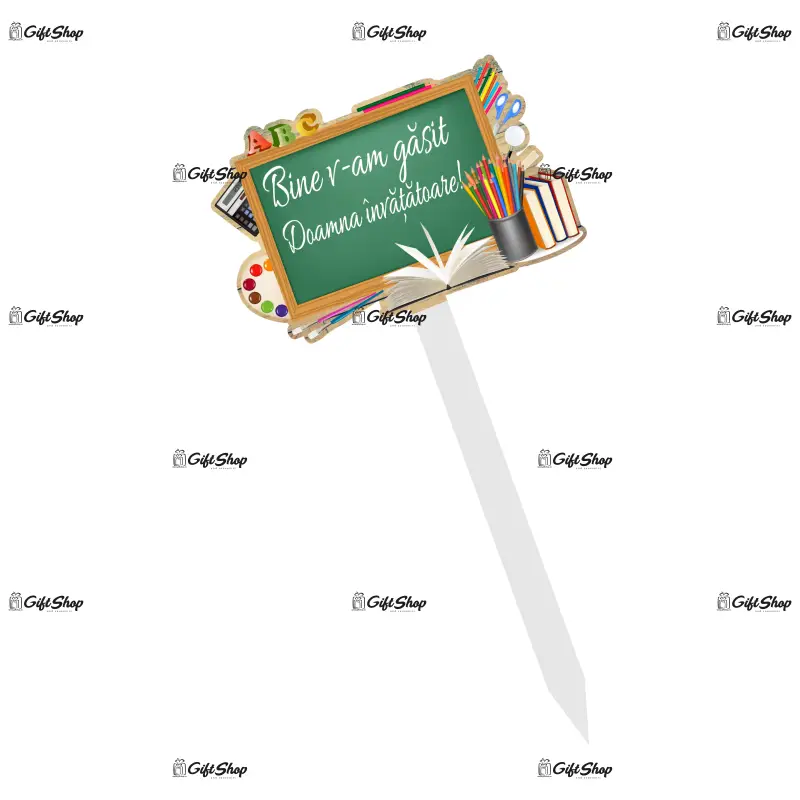 Bine v-am gasit in noul doamna invatatoare, topper lemn, model b